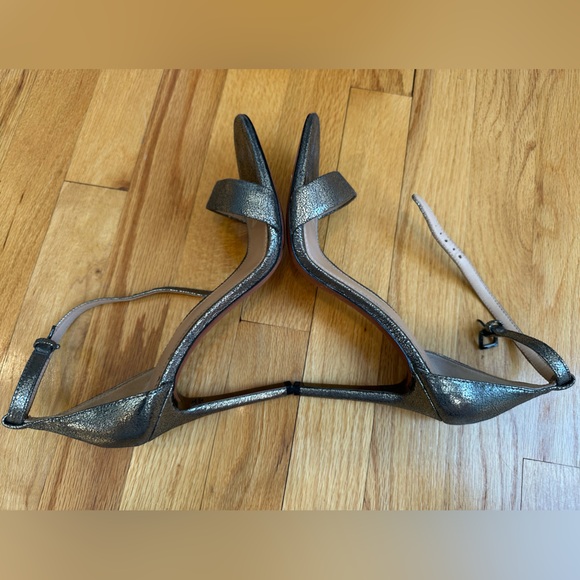 Tory Burch Keri Crackled Metallic Sandal Pewter Stiletto Heels size 8.5 - Picture 10 of 10